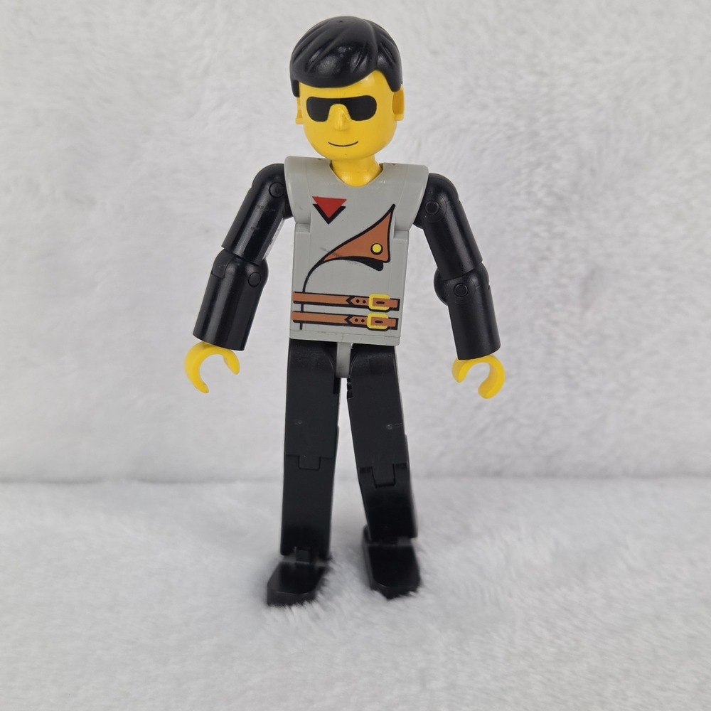 Vintage LEGO Technic Figure TECH012 3.5" Black Legs Gray Torso 4105224